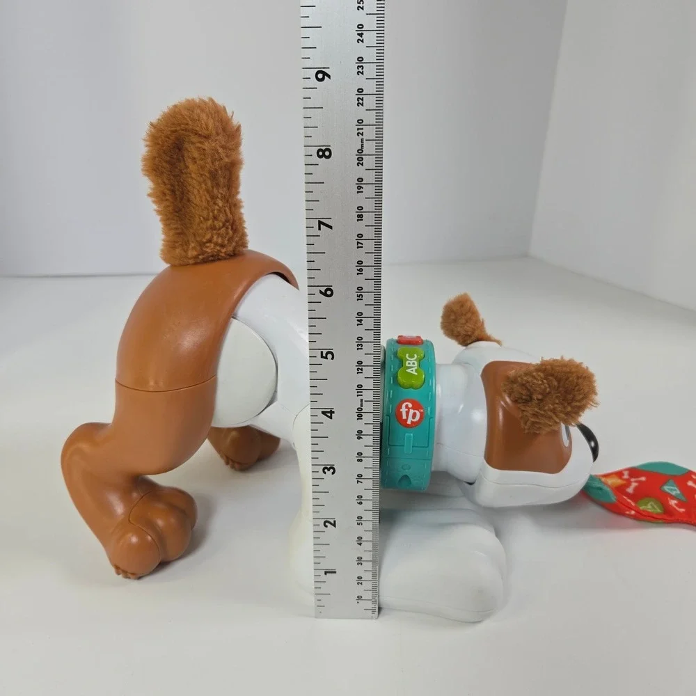 Fisher-Price 123 Crawl With Me Puppy White Brown Smart Stages Toy Dog Learning
